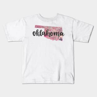 oklahoma - calligraphy and abstract state outline Kids T-Shirt